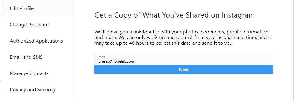 Recover Data from Instagram Data Download Feature 3