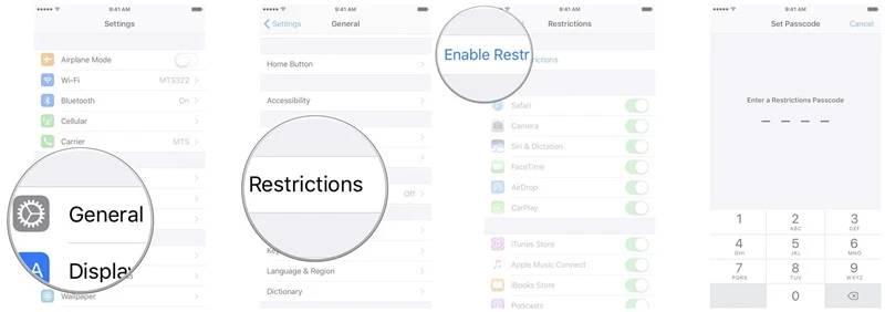 enable restrictions-
